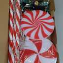 ElectricWise 6 Pack Christmas Lollipop Pathway Lights Outdoor with Bows, 22.8" 120 LED Peppermint Candy Cane Lights 8 Modes Timer Waterproof for Xmas Garden Yard Outsides Decoration(Red White)