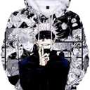 Gojo Satoru Hoodie Costume Cosplay Sweatshirt Sweater 3D Novelty Hooded Pullover for Men Women