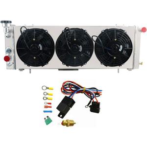 ALLOYWORKS Performance Full Aluminum Radiator+Shroud Fans+Relay For 1991-2001 Jeep Cherokee XJ 4.0L Comanche L4 L6 Off Road