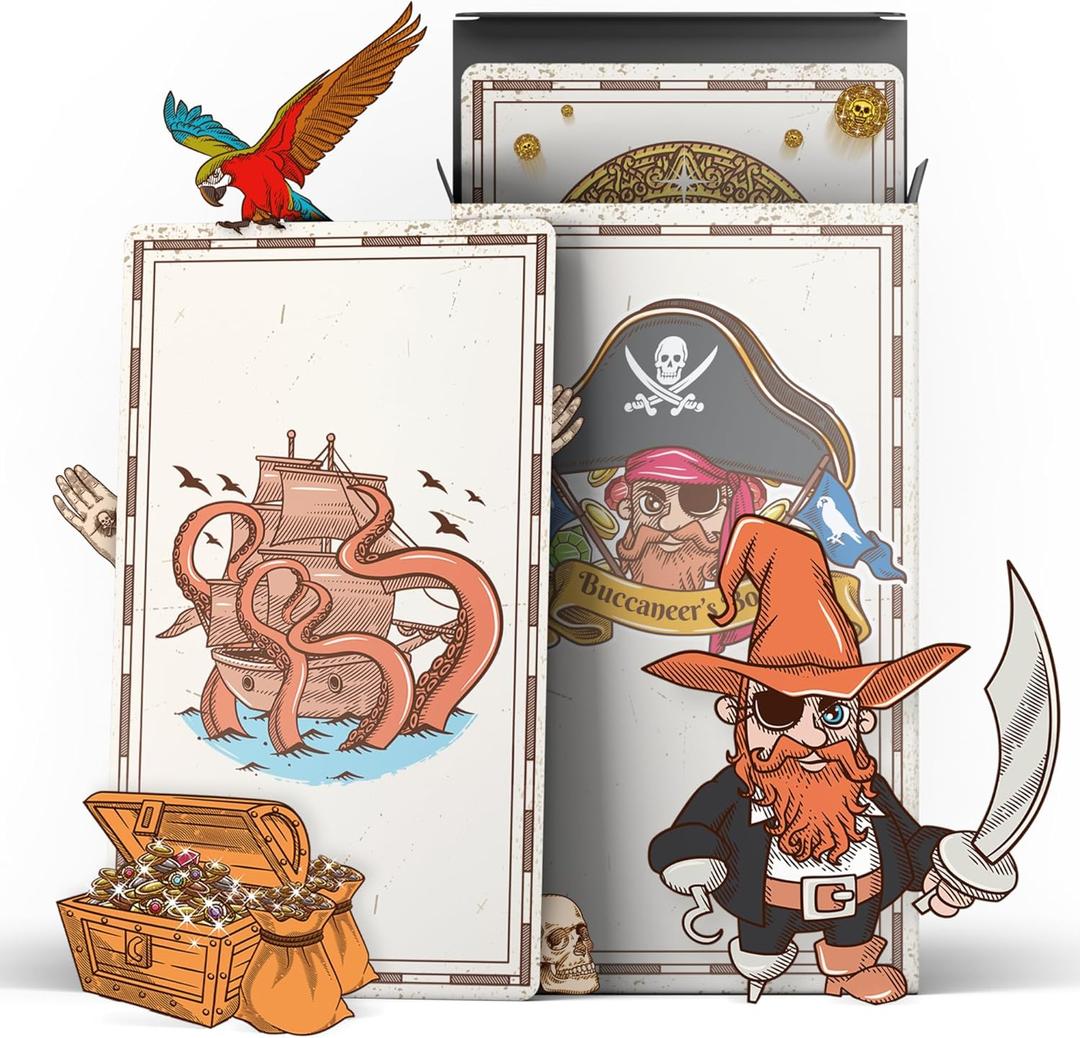 5 x Buccaneers Booty - Fun Pirate Playing Card Game for Adults & Kids - Quick, Easy to Learn for Family Game Night - Collect The Treasures & Conquer - Popular Birthdays (3-6 Players, Ages 6+)