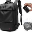 Vacpack Backpack, Air Backpack With Pump, 60L Expandable Backpack with Vacuum Compression, Anti Theft Vacpack Travel Vacuum Backpack (black)