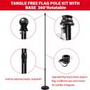 SENZHIYI Indoor Telescoping Flag Pole with Base 6FT-8FT,Aluminum Commercial Indoor Flagpole with Black Ball Top Finial,Heavy Duty Indoor Flag Pole Kit for Office School City Hall Black 2Pack