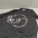 She is A Warrior Strong Brave Pink Breast Cancer Awareness T-Shirt, 2XL