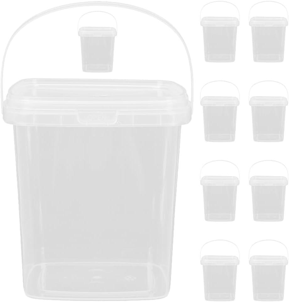 UPKOCH Thickened Square Ice Bucket Storage Container with Lid 3.14X3.14X2.83In Plastic Ice Cube Holder for Kitchen Freezer Food and Cream Storage (8X8CM, Transparent)