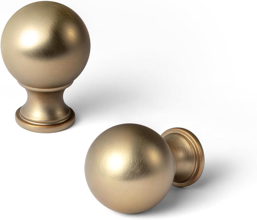 Goo-Ki 6 Pack Zinc Alloy Drawer Knobs-0.94 Inch (24mm) Dia Champagne Bronze Cabinet Knob in Modern Style