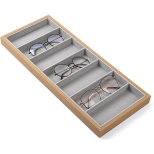 Walnut Wood Glasses Storage Box Eyeglass Sunglasses Box Storage Case Tray Jewelry Display Showcase Organizer Box