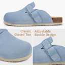 Dumalum Women's Suede Clog Leather Mules Arch Support Potato Shoes with Comfort Cork Footbed - Clogs for Women Men Unisex Antislip Slippers Sandals, Size 10.5