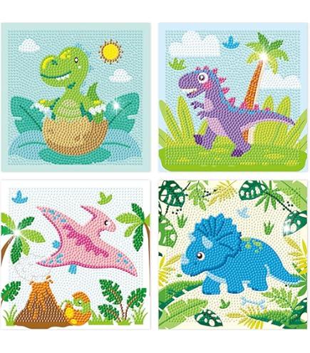 goldentime Diamond Painting Kits for Kids 6-12 - 4Pack (6x6 Inch)