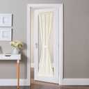 NICETOWN French Door Velvet Curtains - Super Soft Thick Velvet Texture Drapes Room Darkening Window Treatment Set Soundproof Privacy Panel Blinds, Wide 36" by Long 72", 1 Panel, Ivory White