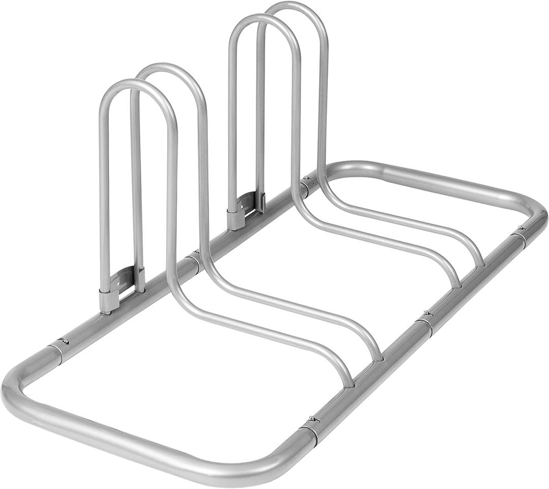 Retrospec Stash Rack 2, 4 & 5 Bike Floor Stand Bicycle Storage Organizer for Mountain Bike, Road Bike, Weather Resistant Fine Powder Steel Coating Fits Wheels up to 3" (Grey)
