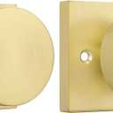 Haidms Brushed Gold Dummy Door Knobs, Half Brushed Brass No-Turning Dummy Knob for Closet Doors, Zinc-Alloy Single-Sided Door Locks (2 Pieces/1 Pair) (1 Pack)