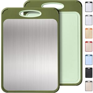 2 in 1 Stainless Steel Cutting Board with Handle Chopping Double Sided Mama Mommy Busy Mom Ever Christmas Xmas Birthday Law Step Stepmom Stepmother Who Have Everything Good Unique Useful Present (Morandi Green)