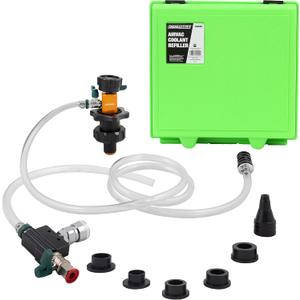 OEMTOOLS 24444 Coolant Vacuum Refill Kit, Coolant Pressure Tester Kit, 70110 PSI Working Pressure, 5 Bushings, 1 Tapered Cone Adapter, Vacuum Leak Detector, Pressure Tester for Coolant System