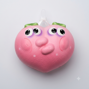Huggy Fruits Big Size Squeeze Toys, Slow Rising Squishy Stress Relief Toy, Upgraded Foamed PU Fidget Toy, Ideal Gift for Adults (Pink Strawberry)