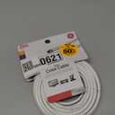 GE RG6 Coaxial Cable, 25 ft. F-Type Connectors, Double Shielded Coax, Input Output, Low Loss Coax, Ideal for TV Antenna, DVR, VCR, Satellite Receiver, Cable Box, Home Theater, White, 33604