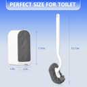 2 x Toilet Brush and Holder 2 Set, Wall Mounted Toilet Bowl Brush with Hideaway Caddy, Toilet Cleaner Brush Built-in Drip Tray, Toilet Scrubber Brush Bathroom Decor, White RV Bathroom Accessories