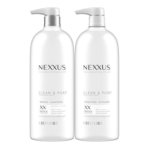 Nexxus Clean and Pure Clarifying Shampoo and Conditioner 2-Pack With ProteinFusion, for Nourished Hair Paraben Free 33.8 oz