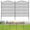 5 Panel No Dig Decorative Garden Fence 32" H x 11.8'L Outdoor Dog Barrier