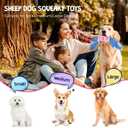 Dog Squeaky Toys, Sheep Crinkle Plush Stuffing Dog Toys for Puppy TeethingTug of War Dogs Toy to Keep Them Busy for Small, Medium and Large Dogs (Blue)