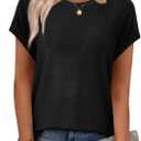 XIEERDUO Short Sleeve Sweater for Women Summer Lightweight Boho Tops Clothes Beach Vacation Outfits 2026,Large