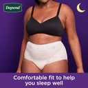 Depend Night Defense Adult Diapers, Incontinence & Postpartum Bladder Leak Underwear for Women, Disposable, Overnight, Extra-Large, Blush, 20 Count