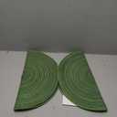 Floroom 15 Inch Round Braided Placemats Set of 4, Washable Heat Resistant Cotton Polyester Circle Place Mats for Kitchen Dining Table - Forest Green