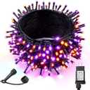 WBao Halloween Lights Orange Purple 300LED 108ft Super Bright String Lights, UL Certified, 8 Lighting Modes, Timer, Connectable, Memory & Waterproof for Indoor Outdoor Halloween Decorations