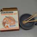 Microwave Ramen Cooker,Ramen Bowl With Chopsticks and Spoon,For Office College Dorm Room Essentials Instant Lunch Ideal for Shin and Buldak Noodle On The Go, Dishwasher-Safe,BPA-Free (Gray)