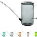 Long Spout Watering Can Indoor, Small Watering Cans for House Plants, Flowers, Succulents, 34oz (Grey)