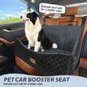 JOEJOY Dog Car Seat for Medium/Large Dogs - Reversible Dual-Sided Travel Dog Car Bed with Memory Foam, Washable Pet Booster Seat for Dogs up to 55 lbs or 2 Small Dogs, 2 Safety Leashes, Dark Grey