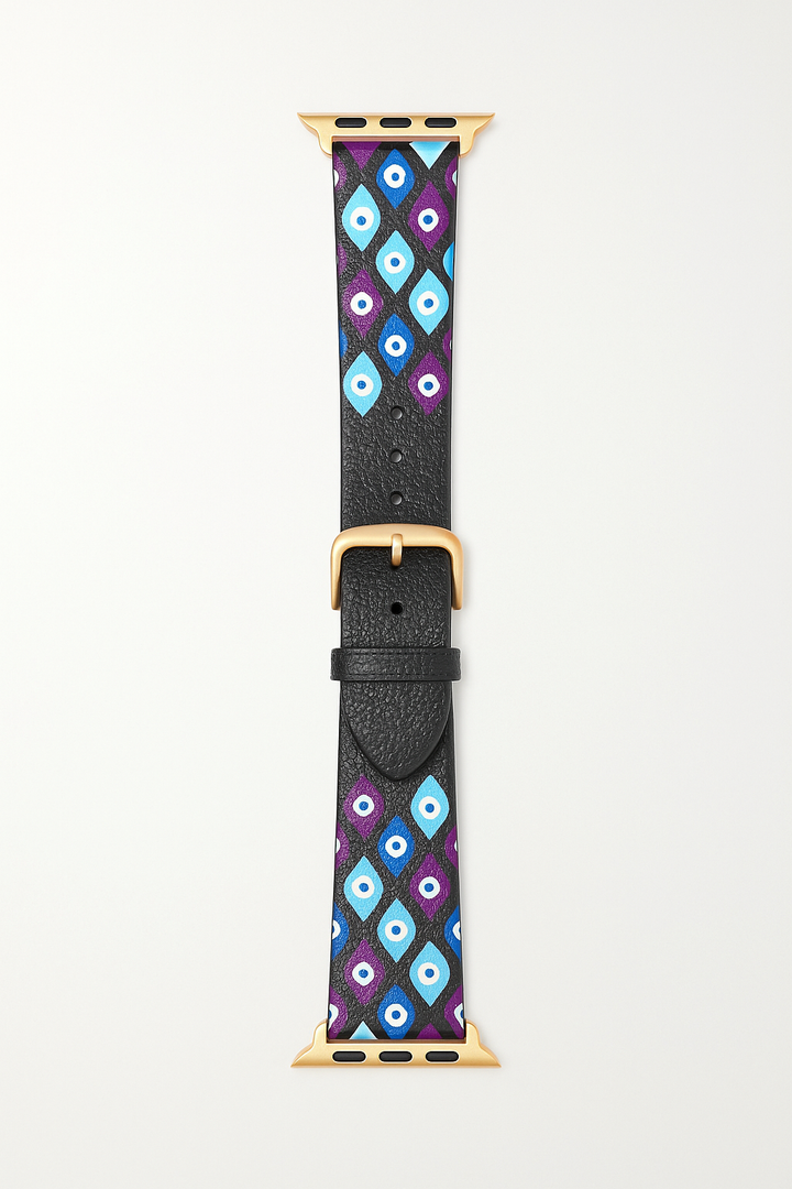 Metal Band Compatible with Apple Watch 38mm 40mm 41mm 42mm 44mm 45mm 46mm 49mm, Dressy Stone Beaded Bracelet, Adjustable Luxury Wristband for iWatch Ultra SE & Series 10 9 8 7 6 5 4 3 2 1 (Evil Eye)