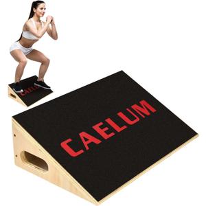 CAELUM Slant Board for Squats, Training Incline Board for Knees Over Toes, Wooden Non-Slip 25 Degree Incline Durable Board for Calf Stretch, Weightlifting, Fitness, 1000 Lbs Weight Capacity