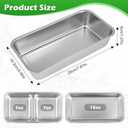 4 Pack 14 oz Stainless Steel Snack Containers, 2 Compartment Leakproof Metal Bento Box with Silicone Lids, Divided Food Storage for Meal Prep, Portion Control, Lunch, Travel, Camping
