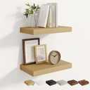 Dreamland 32 Inches Wall Mounted Wood Floating Shelves, Oak, 2 Pack