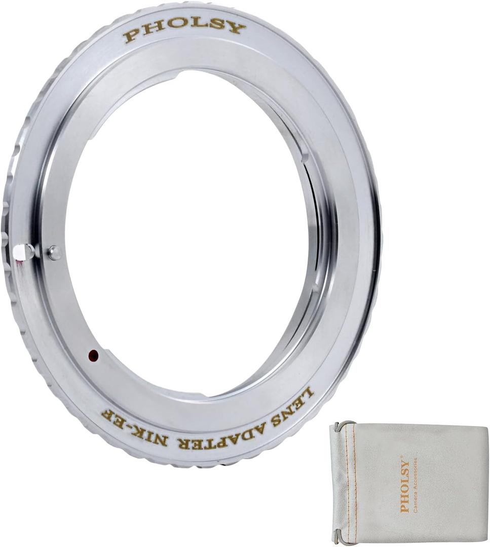PHOLSY Lens Mount Adapter Manual Focus Compatible with Nikon F AI AF-S Mount Lens to Canon EOS EF-Mount Camera Body, Nikon F to EOS, Nikon F to EF