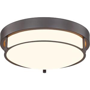 12 inch Flush Mount Ceiling Light, 2-Light Close to Ceiling Light Fixtures with Oil Rubbed Bronze Finish for Bathroom Bedroom Kitchen Hallway, 4822-ORB