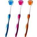 Tongue Brush, Tongue Scraper, Tongue Cleaner, Tongue Scraper Brush, Tongue Cleaner Brush, Tongue Brushes Helps Fight Bad Breath, 3 Tongue Scrapers, 3 Pack (Blue & Orange & Red)