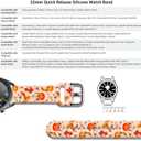 22mm Holiday Christmas Thanksgiving Watch Band Compatible with Samsung Galaxy Watch 46mm/Galaxy watch 3 45mm/Gear S3 Classic/Frontier Replacement Watch Strap (Autumn color Orange)