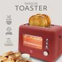 WILLOW Eco Series 2 Slice Toaster with Clear-View Window, 6 Shade Settings, 900W Retro Toaster with Extra Wide Slots, Bagel, Cancel, & Defrost Buttons, Toasters 2 Slice w Crumb Tray for Easy Cleanups