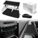 BestEvMod Under Screen Storage Compatible with New 2026 2025 Tesla Model Y Juniper Accessories Magnet Install No Tape Needed Behind/Lower Screen Dashboard Organizer Tissue Holder (Black)