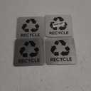 Sutter Signs Trash and Recycle Signs | Large Silver Metal Finish Plastic Plaques with Strong Adhesive Sticker Backing for Kitchen Garbage Cans & Recycling Bins, 5.5" x 5.5"