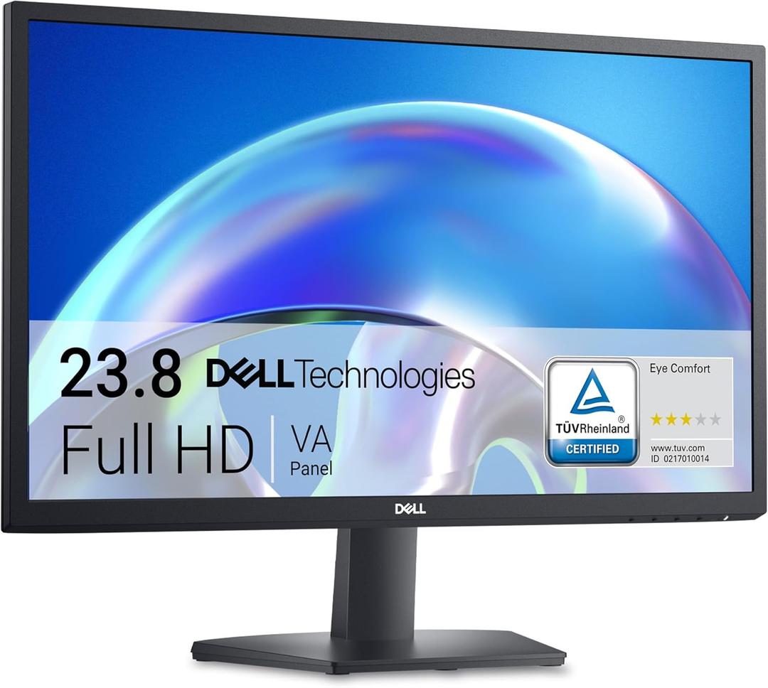 Dell 24 SE2425H Monitor - 23.8-Inch Full HD (1920x1080), VA Panel, 5ms Response Time, Tilt, Certified by TV Rheinland for 3-Star Eye Comfort - Black