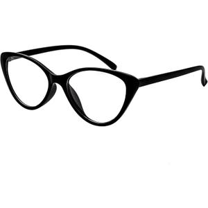 oriopxic Cat Eye Distance Glasses Womens Retro Nearsighted Myopia Glasses (Black)