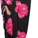 Bsubseach Moo Moos Kaftan Dresses for Women Floral Print Swimsuit Coverup Caftan Maxi Beach Dress with Pockets (Pink), ONE SIZE