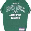 NFL New York Jets Dog T-Shirt for Pets, Size Large. Officially Licensed Pet Shirt with Team Logo, Soft Stretchable Comfort Fit Apparel for Dogs & Cats, Large