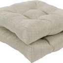 RACLVAY Outdoor Chair Cushions, Outdoor Cushions, Patio Chair Cushions, Indoor Full-Length Ties for Non-Slip Support, Premium Comfortable Thick Fiber, Set of 2 (Beige, 19 x19 Inch)