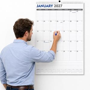 GuassLee Extra Large Wall Calendar 2027-2028, 18 Month, 20"x30", 30"x20"