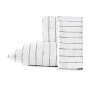 Stone Cottage Sheet Set King Cotton Striped w/ Pillow case Soft Gray( 4-Piece) 108x102 in Stone Cottage Sheet Set King Cotton Striped w/ Pillow case Soft Gray( 4-Piece) 108x102 in