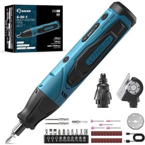 Saker 65-in-1 Mini Electric Screwdriver Set, DIY Tool Kit with 4V Cardboard Cutter & Rotary Tool, 2.5N.M, 2000mAh Battery, USB-C Charging, Ideal Tool for DIY Tasks and Light-Duty Home Repairs