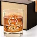 Triwol 1995 30th Birthday Gifts for Men, Vintage Whiskey Glass 30 Birthday Gifts for Him, Son, Husband, Brother, Funny 30th Birthday Gift Present Ideas for Him, 30 Year Old Bday Party Decoration